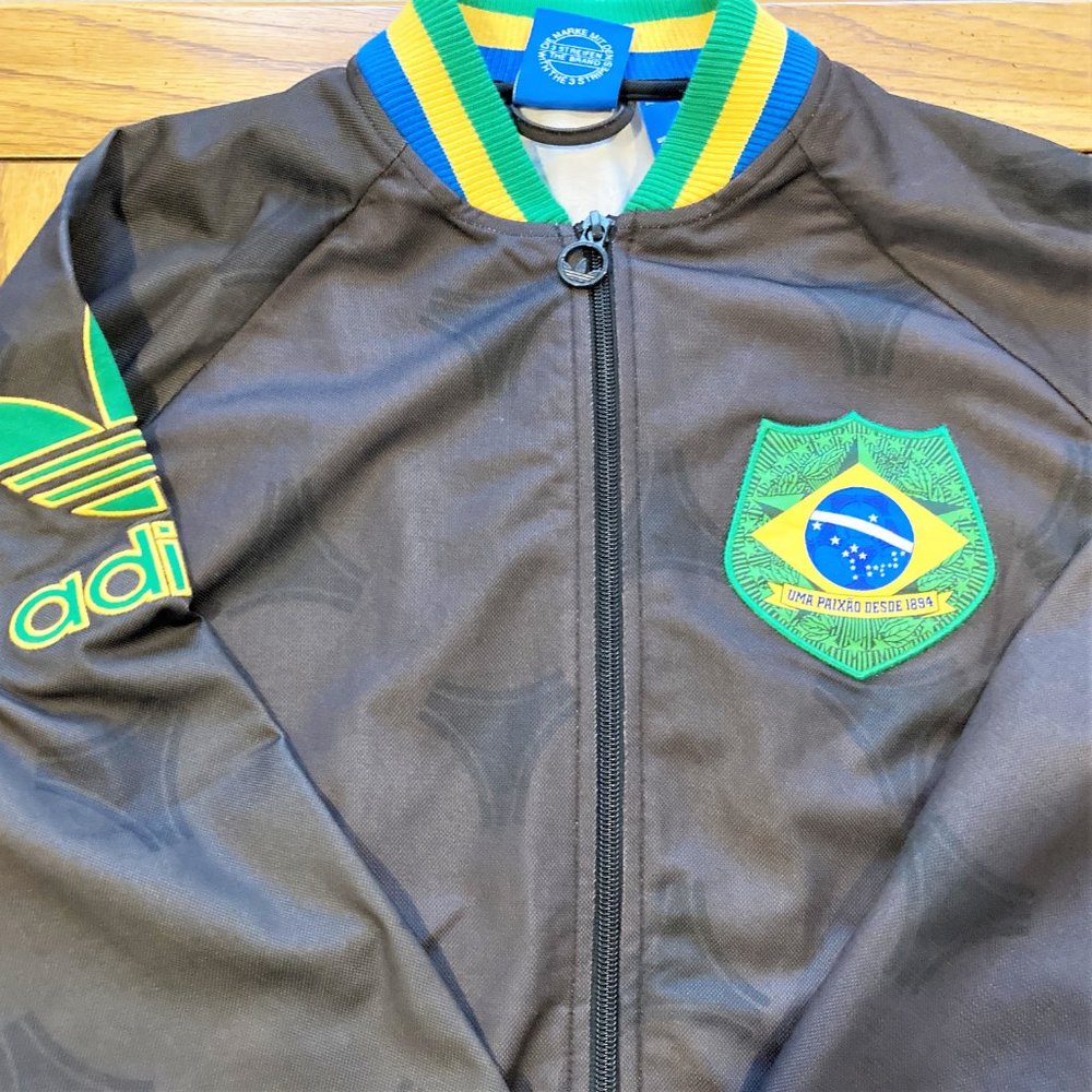 NWT Jacket Soccer Brazil Adidas Retro Official  F77290 L 2XL - Picture 5 of 5